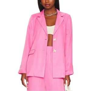 NWT Ena Pelly Lillian Curpo Pink Blazer 4 Preppy Lightweight Soft Summer Workwe